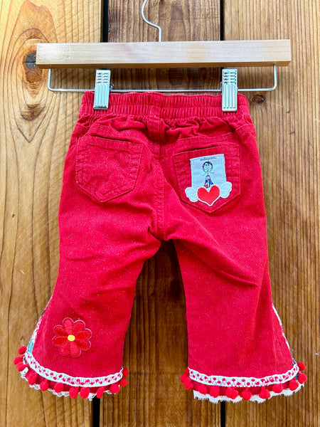 Girls flare 3-6 months red patchwork