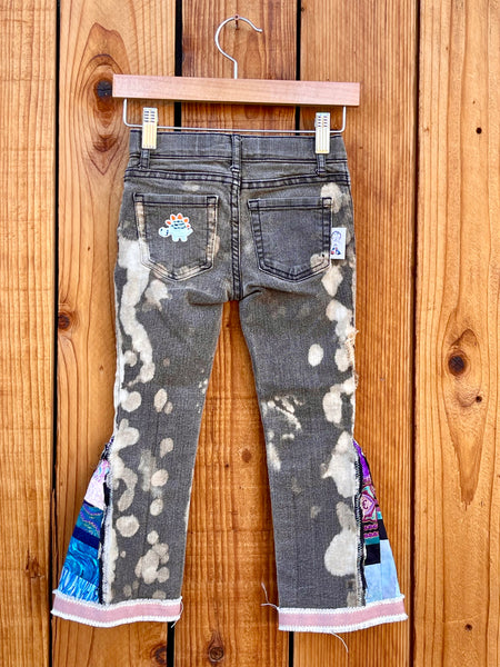 Girls flare bleach and burlap Size 5